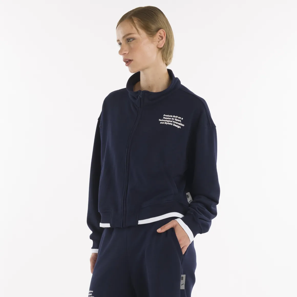 Felpa crop full zip da donna SS25