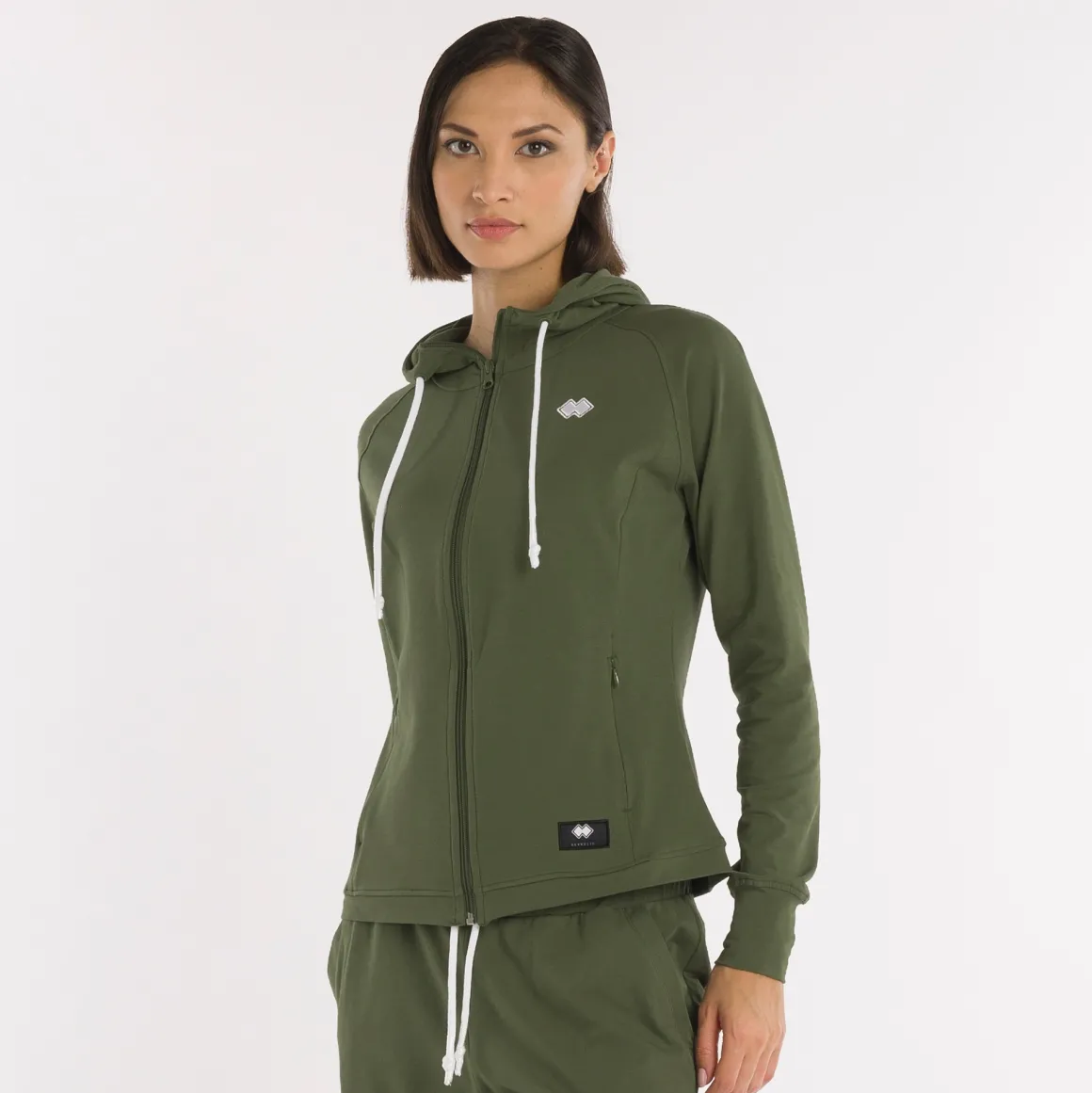 Felpa donna full zip con cappuccio Essential SS25