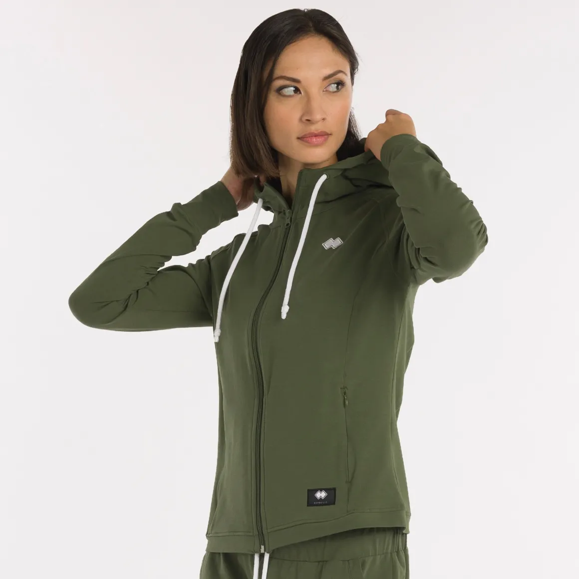 Felpa donna full zip con cappuccio Essential SS25