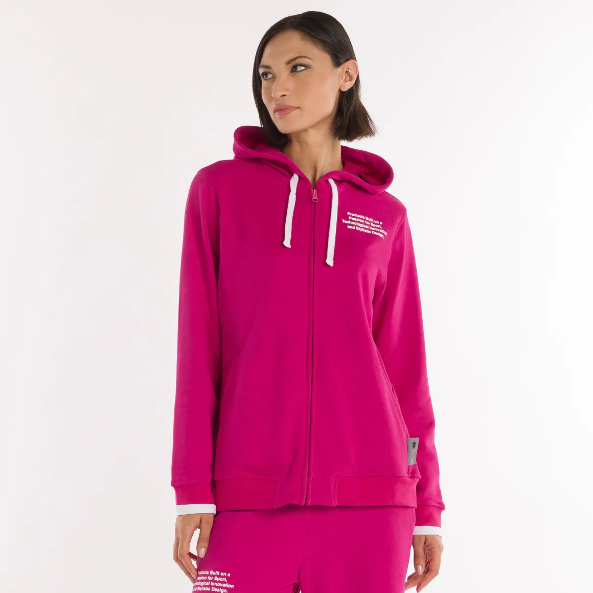 Felpa full zip con cappuccio da donna SS25