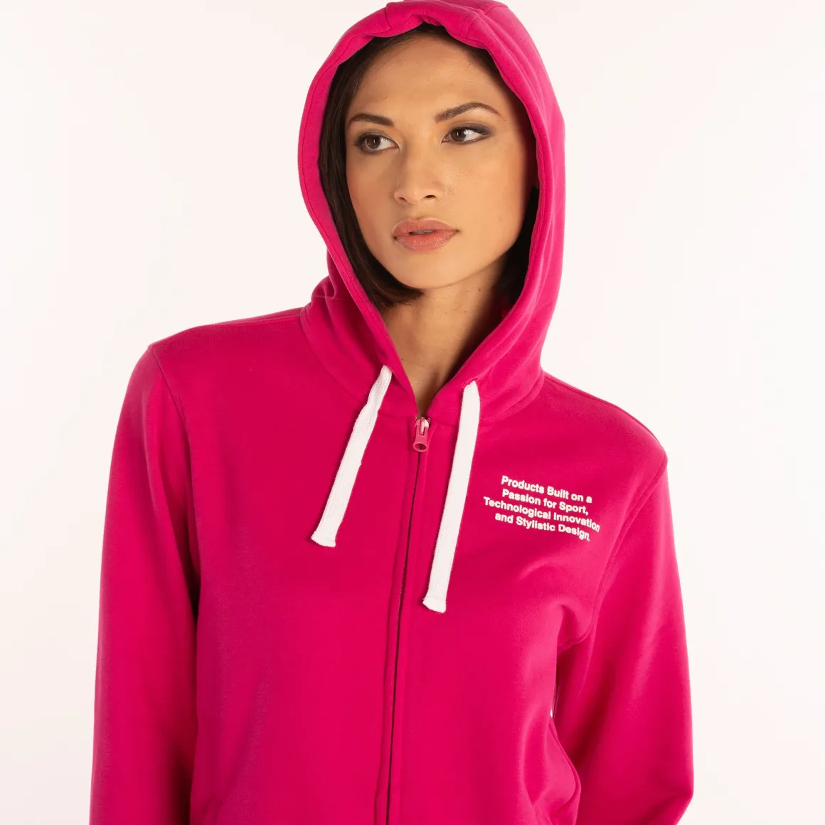 Felpa full zip con cappuccio da donna SS25